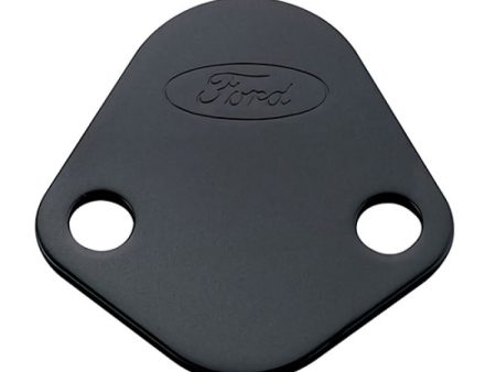 Ford Racing Fuel Pump Block Off Plate - Black Crinkle Finish w  Ford Oval For Cheap