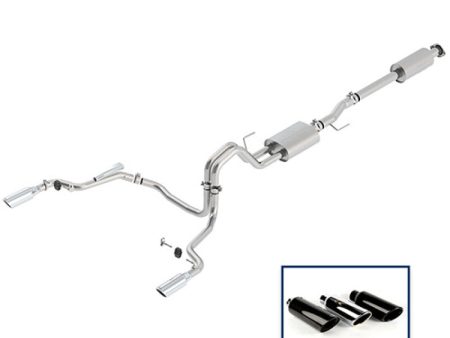 Ford Racing 15-18 F-150 5.0L Cat-Back Touring Exhaust System - Rear Exit Chrome Tips For Sale