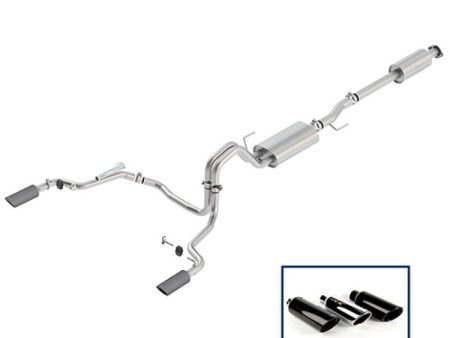 Ford Racing 15-18 F-150 5.0L Cat-Back Touring Exhaust System - Rear Exit Carbon Fiber Tips Online Hot Sale