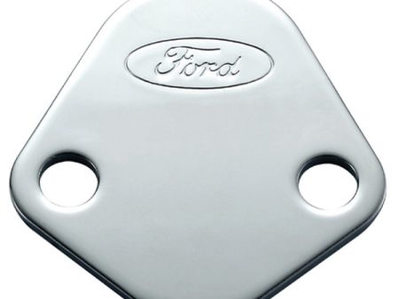 Ford Racing Ford Logo Fuel Pump Blockoff Plate - Chrome Online Sale