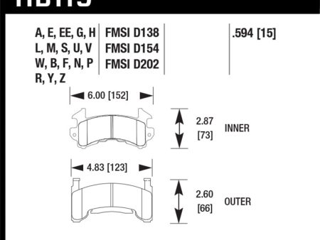 Hawk GM Metric DTC-70 Race Brake Pads w .0594 Thickness Sale