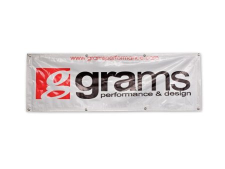 Grams Performance 60in x 20in Vinyl Shop Banner - Silver For Sale