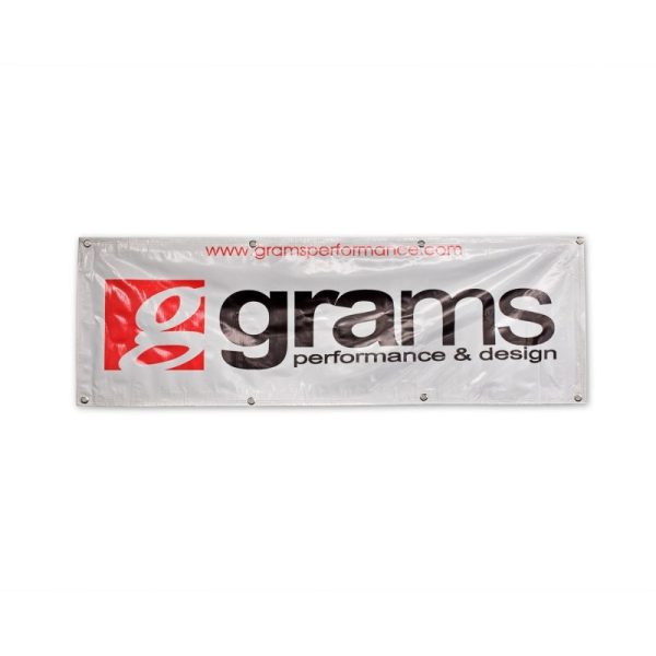 Grams Performance 60in x 20in Vinyl Shop Banner - Silver For Sale