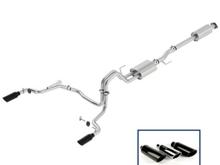 Ford Racing 15-18 F-150 5.0L Cat-Back Sport Exhaust System - Rear Exit Black Chrome Tips Online Sale