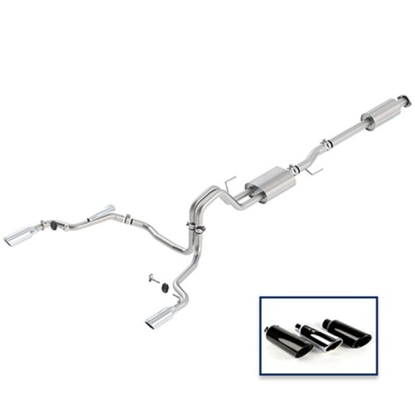 Ford Racing 15-18 F-150 5.0L Cat-Back Sport Exhaust System - Rear Exit Chrome Tips For Cheap