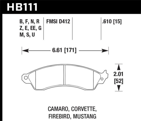 Hawk 94-04 Mustang Cobra   88-95 Corvette 5.7L   88-92 Camaro w  Hvy Duty Brakes DTC-60 Race Brake P Sale