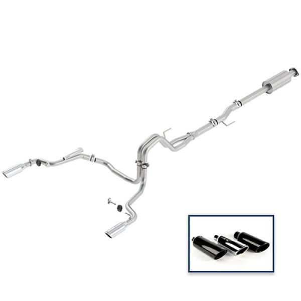 Ford Racing 15-18 F-150 5.0L Cat-Back Extreme Exhaust System Rear Exit w  Chrome Tips For Sale