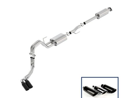 Ford Racing 15-18 F-150 5.0L Cat-Back Sport Exhaust System - Side Exit Black Chrome Tips For Sale