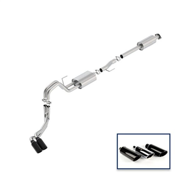 Ford Racing 15-18 F-150 5.0L Cat-Back Sport Exhaust System - Side Exit Black Chrome Tips For Sale