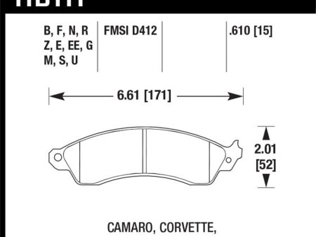 Hawk 94-04 Mustang Cobra   88-96 Corvette   88-92 Camaro w HD Brakes Front Black Race Brake Pads on Sale