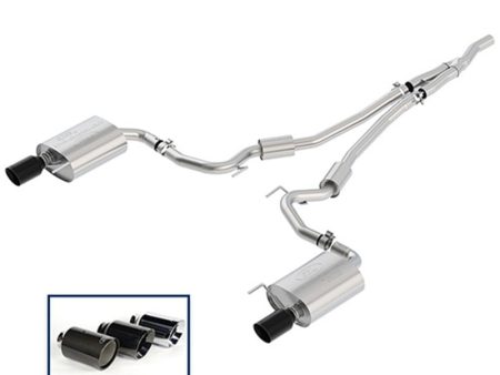 Ford Racing 2018 Mustang 2.3L Ecoboost Cat-Back Sport Exhaust System w Black Chrome Tips For Sale