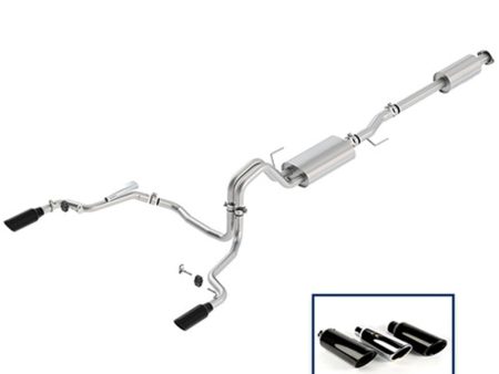 Ford Racing 15-18 F-150 5.0L Cat-Back Touring Exhaust System - Rear Exit Black Chrome Tips For Discount