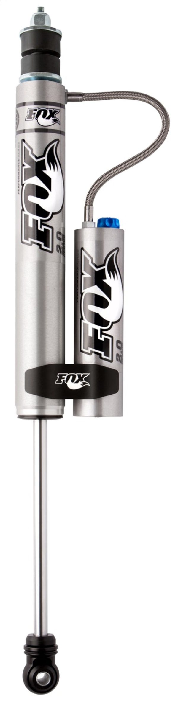 Fox 01-10 Chevy HD 2.0 Perf Series 8.1in. Smooth Body Remote Res. Front Shock   4-6in. Lift - Alum. Fashion