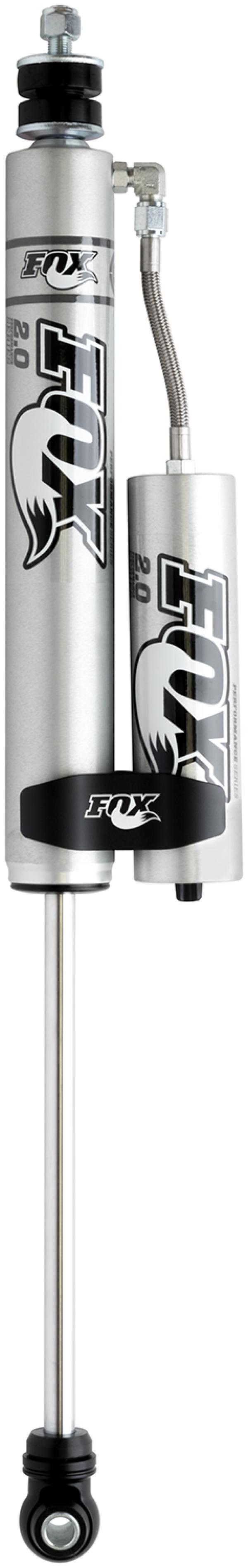 Fox 01-10 Chevy HD 2.0 Perf Series 8.1in. Smooth Body Remote Res. Front Shock   4-6in. Lift - Alum. Fashion